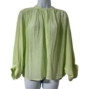 Maeve lime green flowing babydoll top Medium